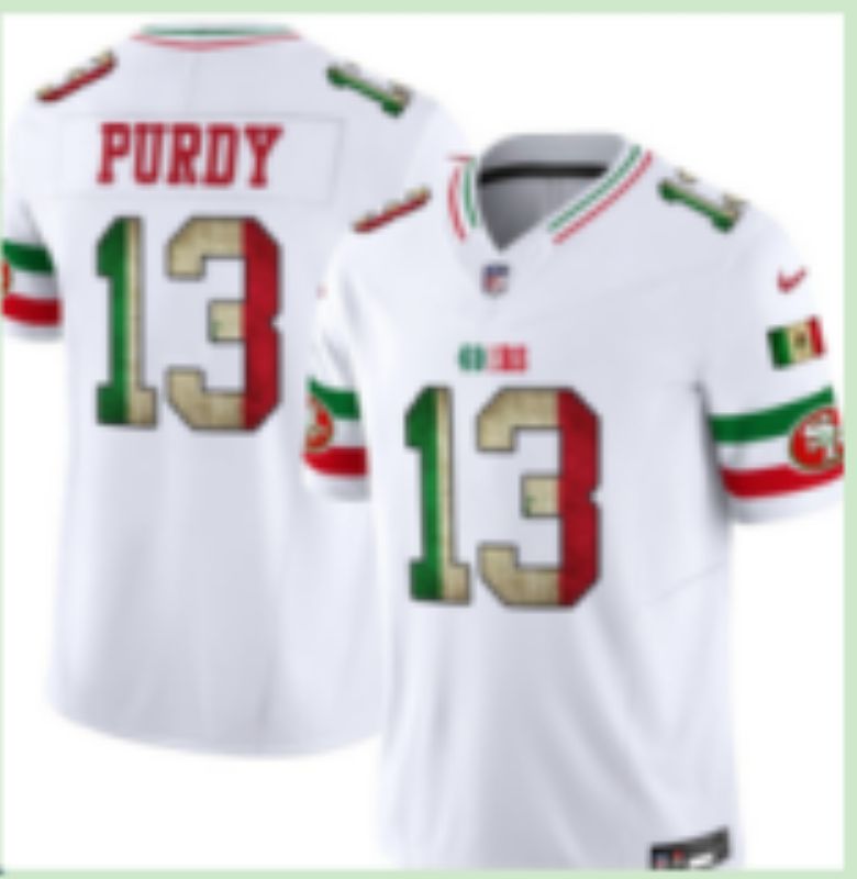 Men 2026 San Francisco 49ers #13 Purdy White Mexico Nike Limited NFL Jersey style 004